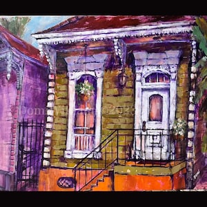 NOLA Painting One of a Kind Acrylic on Canvas 24”X30” Shotgun House French Quarter