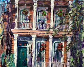 NOLA Original Acrylic Painting 36”by 30” on Canvas- Les Fleurs Rouges