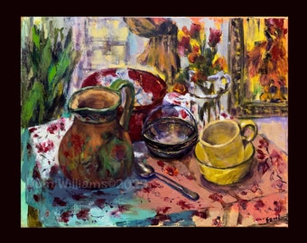 Original Acrylic Painting Stilllife 16”X20” sold unframed One of a Kind