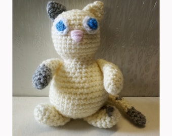 White Kitten - crochet cat - Amigurumi Cat - Soft White Kitten Ready to Ship - Crochet - gift ideas