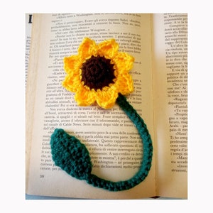 Bomboniera Fiore Segnalibro uncinetto - Segnalibro Girasole- girasole cr ochet - Ciondolo per borsa - Pronto da Spedire- Bomboniera regalo