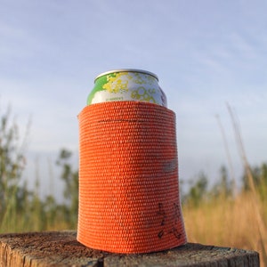 Firefighter Gift, Fire Hose Can Cooler, Firefighter Can Cooler Orange