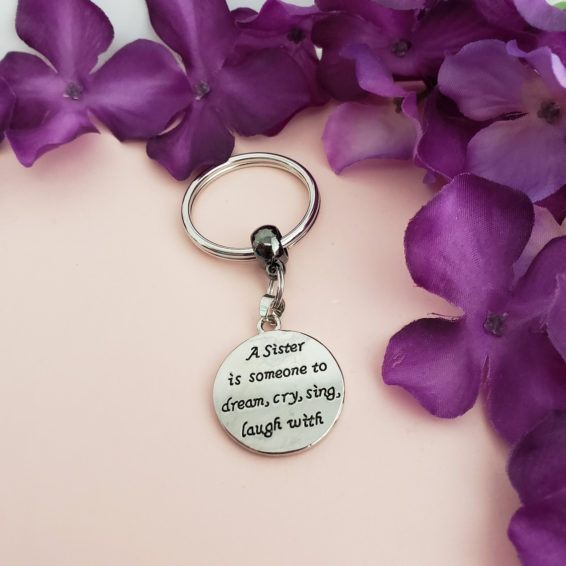 Sister Keychain Gift for Sister Sister Quote Sister Pendant Etsy