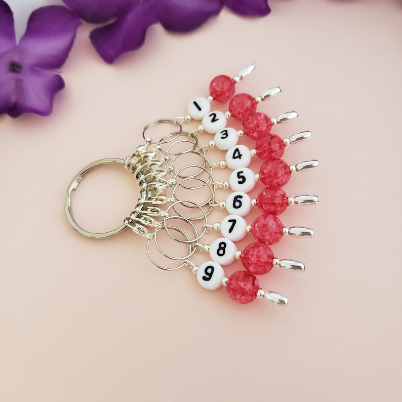 Knitting Markers Crochet Markers Pink Stitch Marker Set MCS078-03