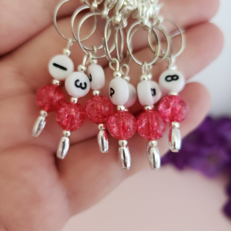 Knitting Markers Crochet Markers Pink Stitch Marker Set MCS078-03