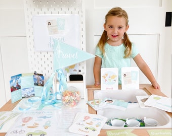 Travel Agency Printable Dramatic Play Set and Sensory Bin Accessories
