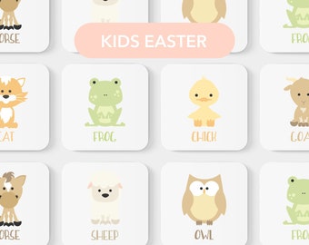 Farm Animal Memory Game, Montessori Toddler Toy