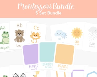 Montessori Flashcards, First Birthday Gift, Toddler Gift, Montessori Educational Gift, Montessori Gift Set, Back To School Gift, Homeschool