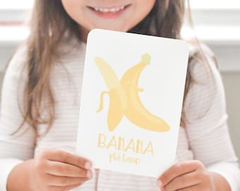 Fruit Flashcards, Hand-Illustrated Learning Cards