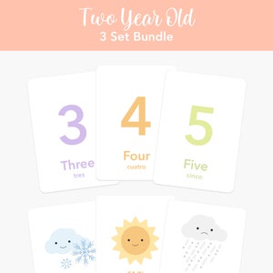 Two Year Old Flash Card Bundle, Second Birthday Gift, Toddler Gift, Montessori Educational Gift, Toddler Gift, Back To School, Homeschool