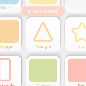 Formen & Farben Match Spiel, Lernformen, Lernfarben, ein Jahr altes Geschenk, Osterkorb Stuffer, Stoffstopf für Kinder, Ostern