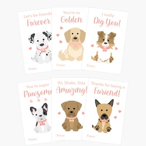 Imprimables de la Saint-Valentin chiot rose et rouge