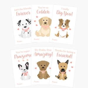 Pink & Red Puppy Dog Valentine's Printables image 1