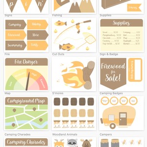 Camping Druckbares Dramatisches Spiel Set und Sensory Mülleimer Zubehör