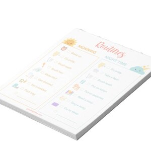 Routines Checklist Notepad, Morning Routine, Evening Routines, Bed Time Routines, Toddler Jobs Chores, Self-sufficient Happy Kids, Parenting image 3