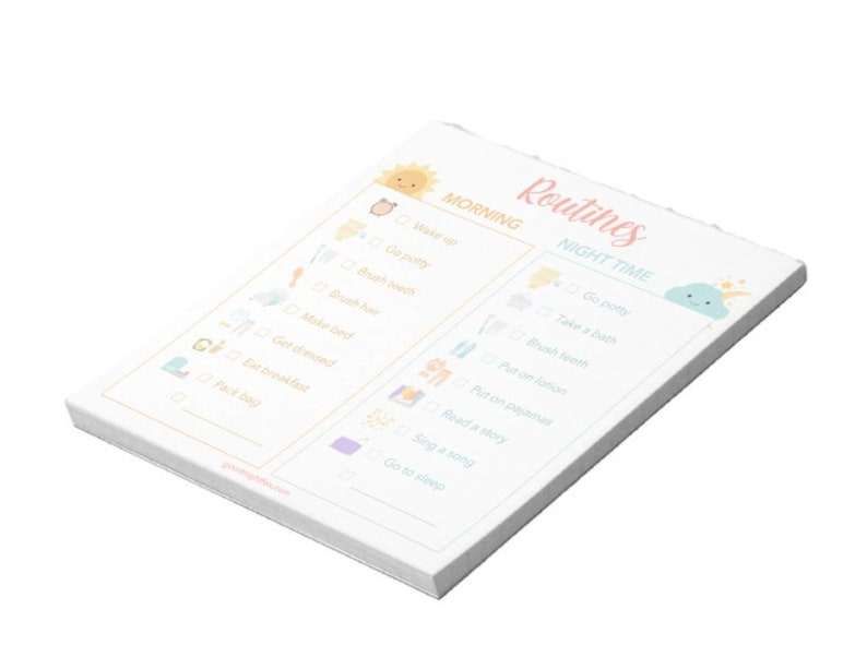Routines Checklist Notepad, Morning Routine, Evening Routines, Bed Time Routines, Toddler Jobs Chores, Self-sufficient Happy Kids, Parenting image 3