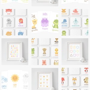 K&ouml;nnte beinhalten: Ein Satz druckbarer Lernkarten f&uuml;r Kinder mit bunten Illustrationen von Tieren, Formen, Buchstaben und Zahlen. Die Lernkarten sollen Kindern helfen, die Welt um sie herum kennenzulernen.