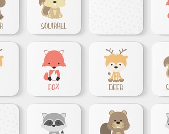 Woodland Animal Memory Game, Montessori Matching Cards