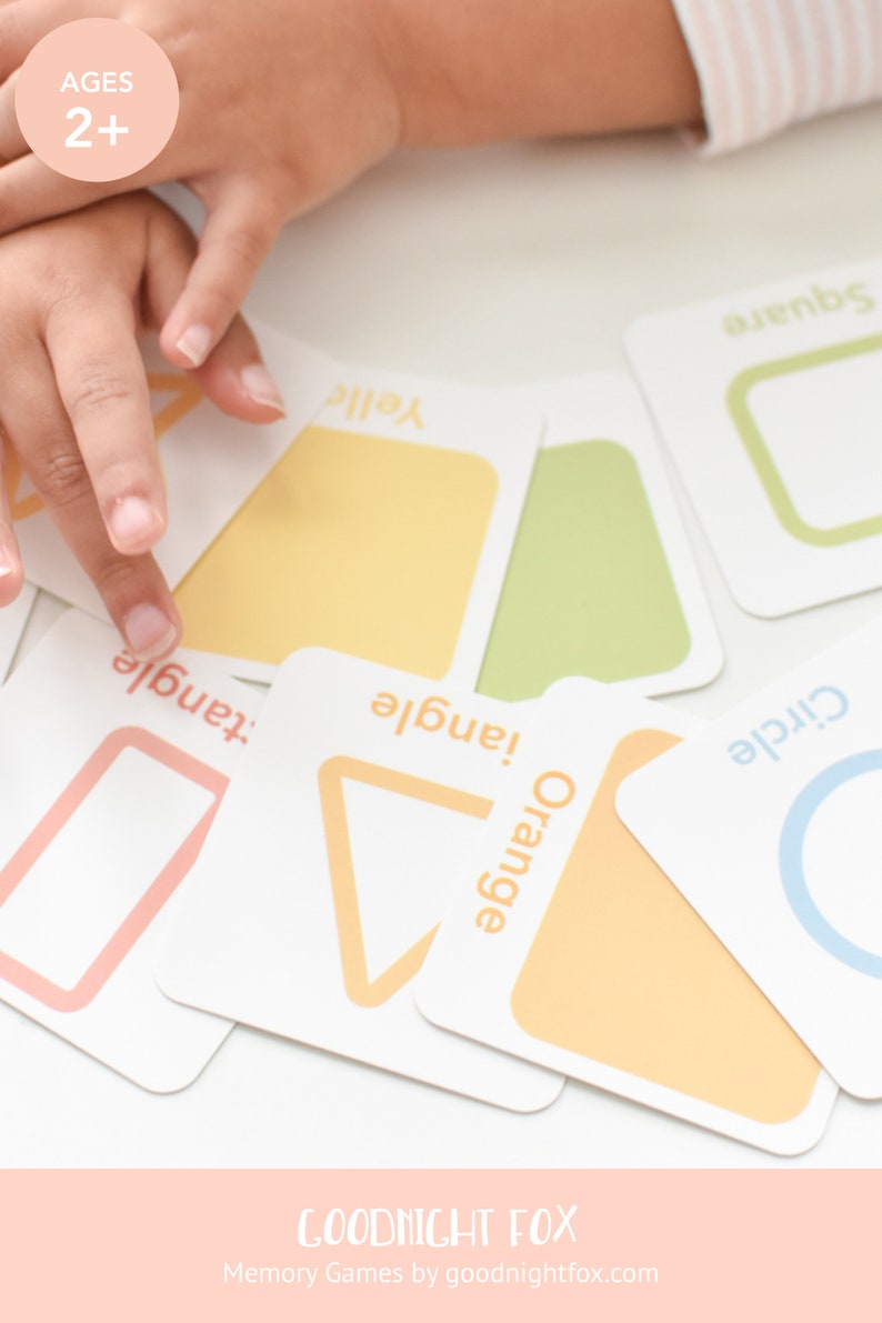 May include: A set of colorful flash cards featuring different shapes and colors. The cards are labeled with the shape name and color, such as "Orange Triangle" and "Yellow Circle". The cards are designed for children ages 2 and up.