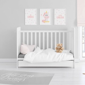 Pink Unicorn Girl, Printable Unicorn Art, Unicorn Room Decor, Unicorn Art Print, Girls Nursery Decor, Baby Girl Nursery, Blush Nursery Art image 3
