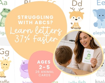 Tier Alphabet Karteikarten | Montessori Lernkarten