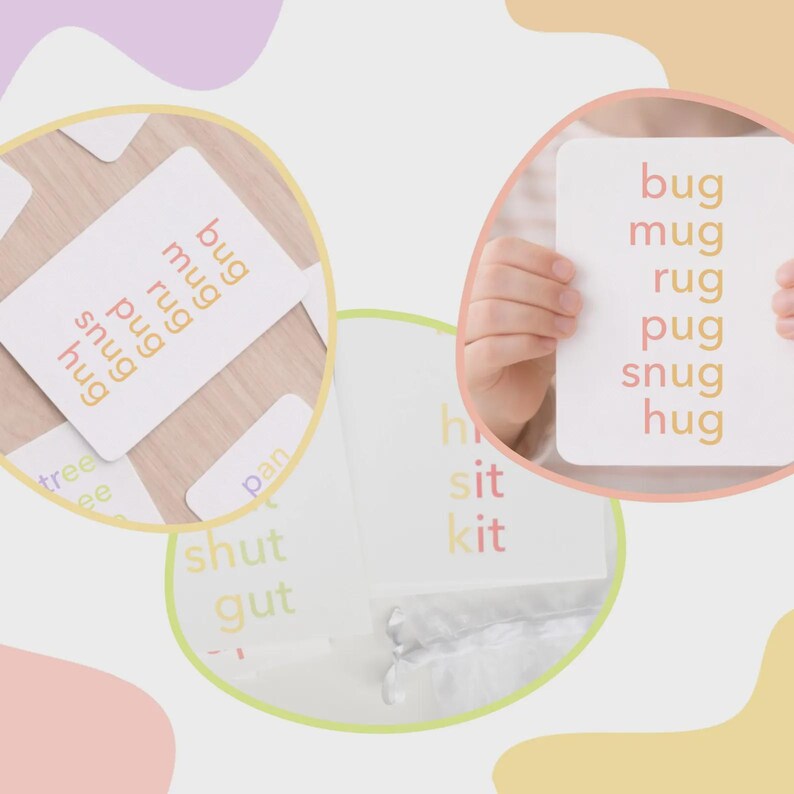 Learn to Read Flashcards Bundle | Early Reader Phonics Sight Words CVC Cards | Kindergarten Readiness Toddler Preschool Reading Games image 7