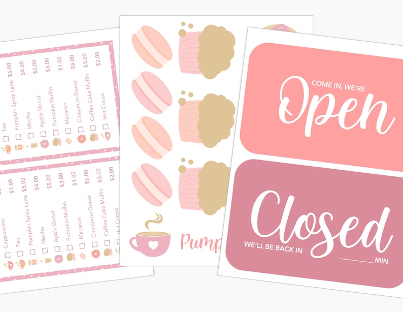 Coffee Shop Dramatic Play Printable Dramatic Play Set - Etsy