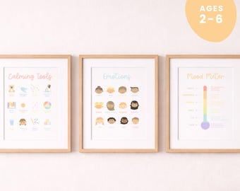 Medidor de Humor Infantil Imprimível, Quadro de Sentimentos para Crianças, Pôster do Cantinho da Calma, Quadro de Emoções para Pré-Escola, Regulação Emocional Montessori - Aprendizagem Socioemocional
