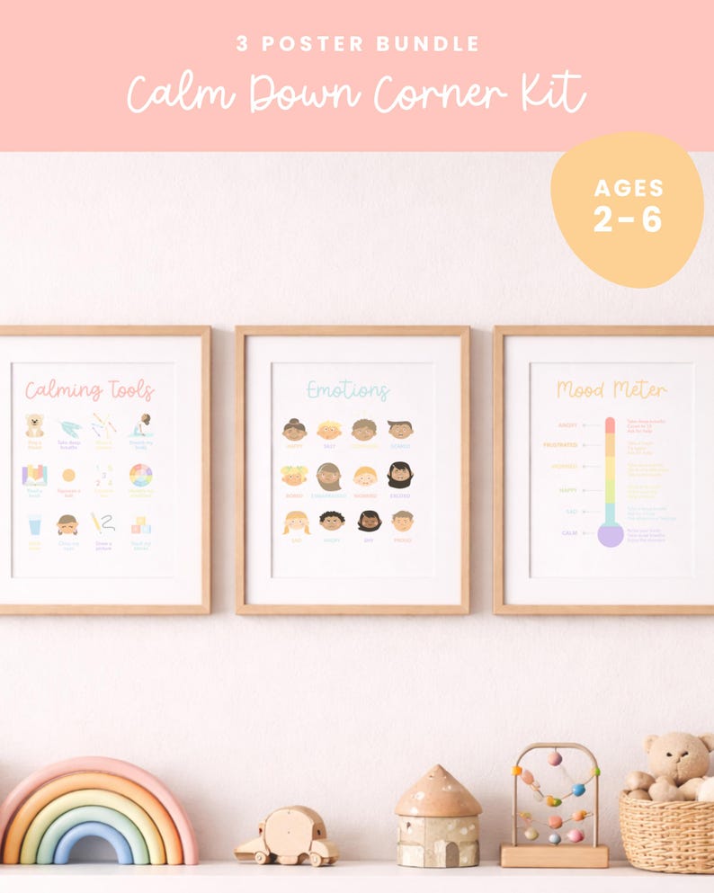 Toddler Mood Meter Printable, Feelings Chart for Kids, Calm Down Corner Poster, Preschool Emotion Chart, Montessori Emotional Regulation SEL image 1