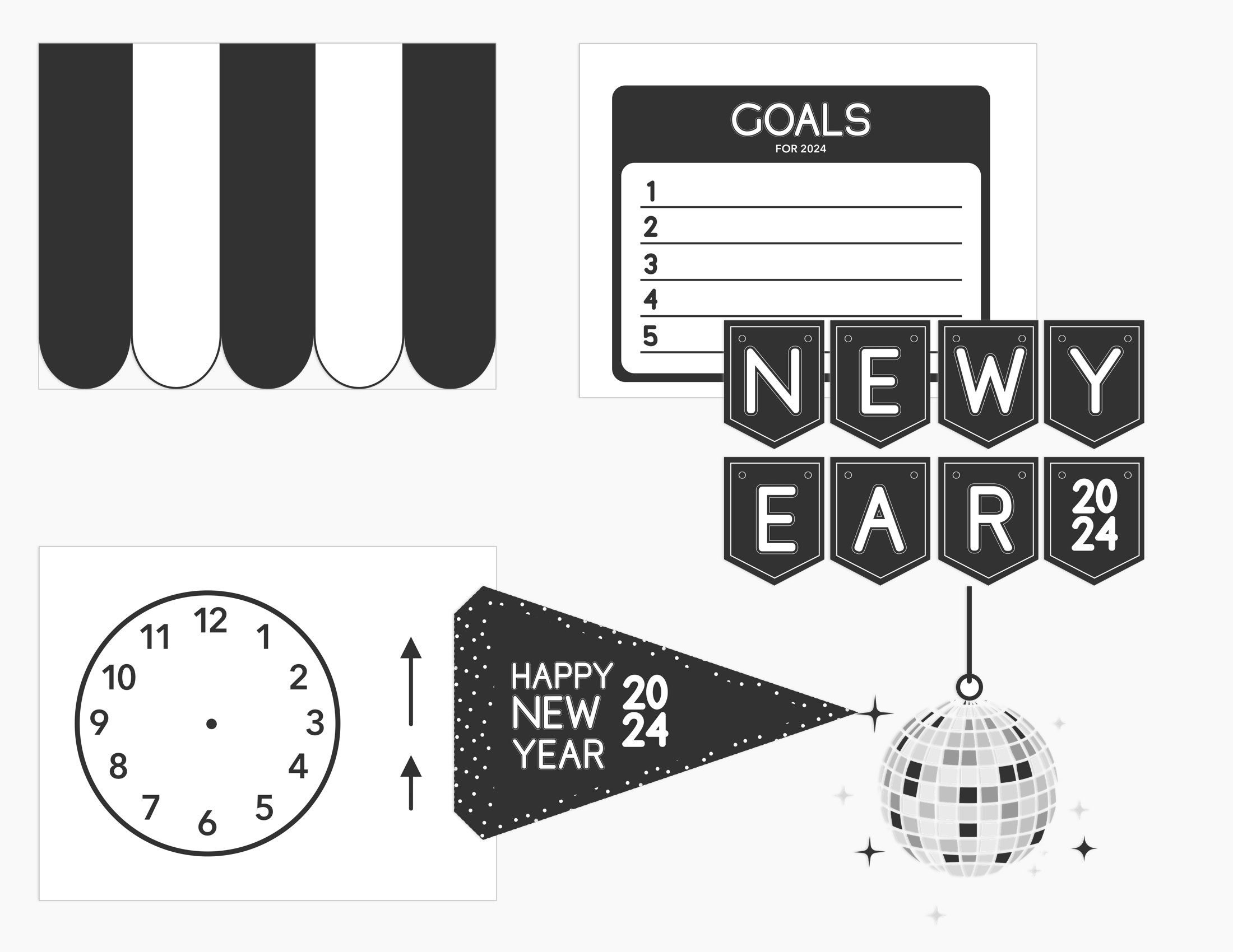 New Years Dramatic Play & Printable Worksheets - Etsy