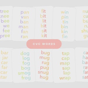 Learn to Read Flashcards Bundle | Early Reader Phonics Sight Words CVC Cards | Kindergarten Readiness Toddler Preschool Reading Games image 5