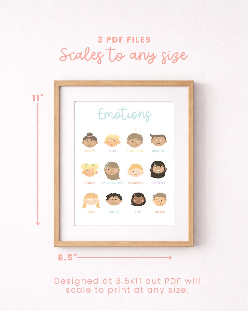 Toddler Mood Meter Printable, Feelings Chart for Kids, Calm Down Corner Poster, Preschool Emotion Chart, Montessori Emotional Regulation SEL image 14