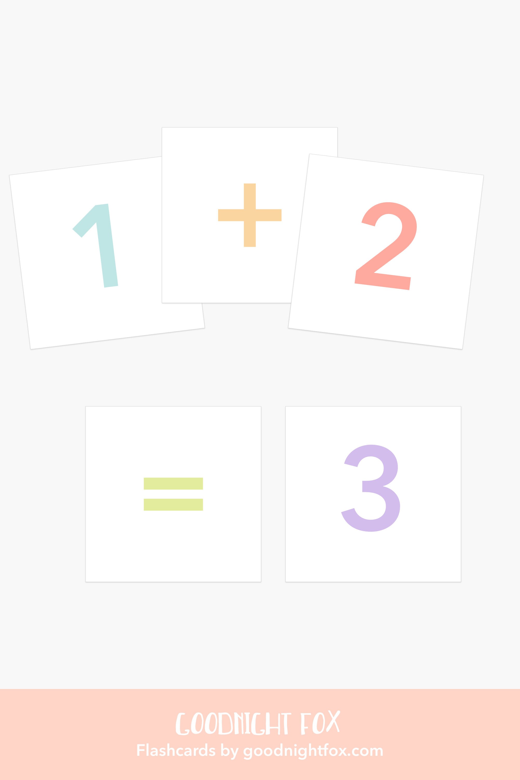 Math Flash Cards, Math Flash Cards, Toddler Math, First Grade Math
