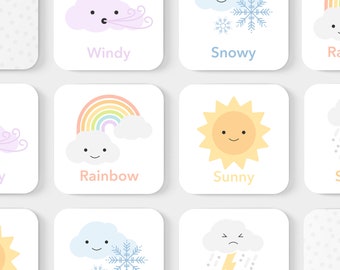 Weather Memory Game, Montessori Toddler Gift