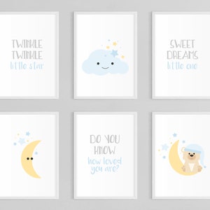 Baby Bear Nursery, Gender Neutral Nursery, Above Crib Art, Above Bed Art, Above Crib Decor, Moon And Stars, Pink Star Nursery, Over Crib Art