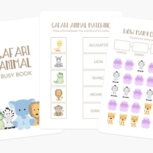 Animal Busy Book, Toddler Busy Book, Kids Busy Book, Kids Printables, Print Toddler, Printable Busy Book, Busy Book Activity, Word Search