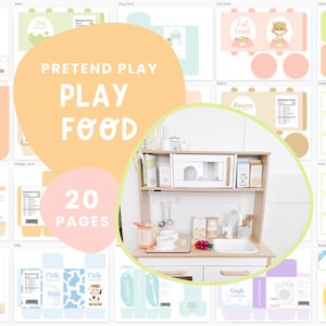 Grocery Store Pretend Play Printable | Dramatic Play Set for Kids | Preschool & Toddler Activity | Play Food Printable | Homeschool Learning