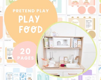 Grocery Store Pretend Play Printable | Dramatic Play Set for Kids | Preschool & Toddler Activity | Play Food Printable | Homeschool Learning