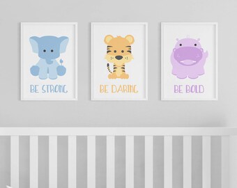 Baby Animals Set 3, Animal Wall Art, Baby Elephant Print, Baby Nursery Safari, African Baby Animals, Nursery Wall Art, Printable Nursery Art