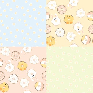Easter Donuts Fabric Seamless Digital Pattern Design