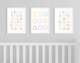 Colorful Kids Art, Classroom Art, Classroom Decor, Abc Poster, Abc Art Poster, Alphabet Poster, Modern Art Print, Educational Poster