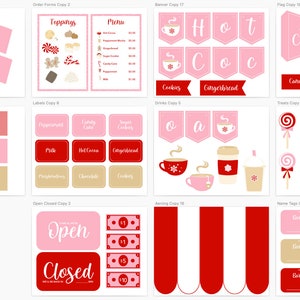 Hot Cocoa Pink & Red, Digital Download, Hot Chocolate Themed Winter Holiday Sensory Bin Setup