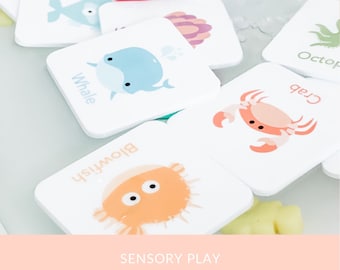 Waterproof Sea Ocean Animal Bath Time Memory Game perfect for water sensory play, bath or pool time toddler fun