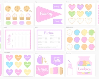 Sweet Heart Bakery Printable Dramatic Play Set and Sensory Bin Accessories Inspiration