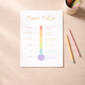 Toddler Mood Meter Printable, Feelings Chart for Kids, Calm Down Corner Poster, Preschool Emotion Chart, Montessori Emotional Regulation SEL image 7