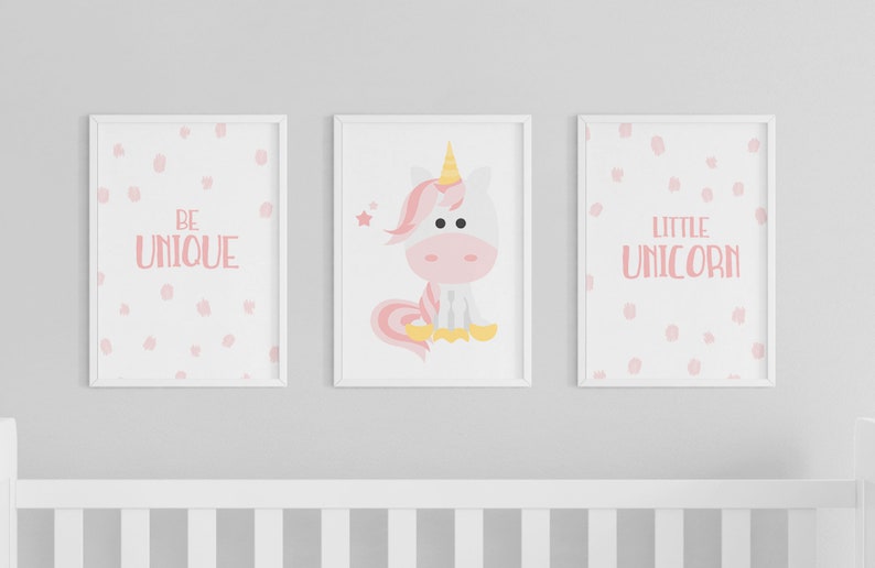 Pink Unicorn Girl, Printable Unicorn Art, Unicorn Room Decor, Unicorn Art Print, Girls Nursery Decor, Baby Girl Nursery, Blush Nursery Art image 2