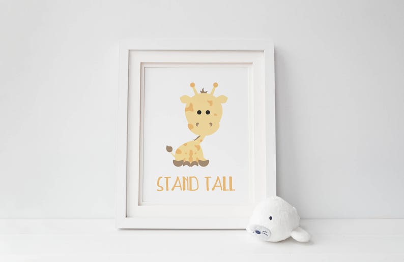 Zoo Safari Be Brave Stand Tall Be Strong Animal Nursery Art Giraffe Lion Elephant Set of 3 Prints image 3