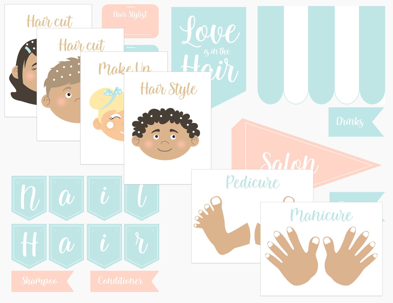 Salon Hair Nail Printables Printable Play Printable - Etsy