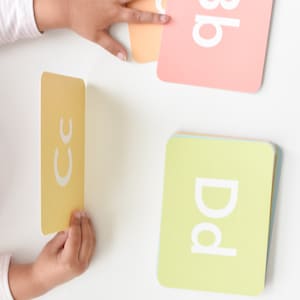 Tarjetas didácticas del alfabeto para niños pequeños / Tarjetas didácticas con letras minúsculas / Juguete de aprendizaje preescolar Montessori / Lectura temprana y fonética