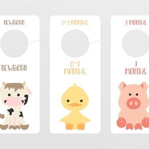 Printable Animal Nursery, Nursery Closet Dividers, Nursery Closet Labels, Printable Farm Animals, Farm Nursery Decor